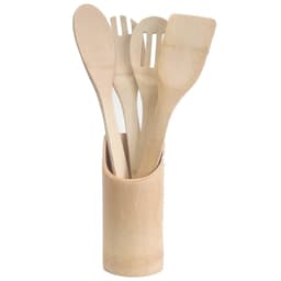 Conjunto de Colher em Bambu com Suporte - 5 peças - Lojas Carisma