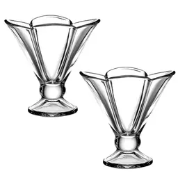 Jogo De Taças De Vidro Flora P/ Sobremesa E Sorvete - 2 Unidades.