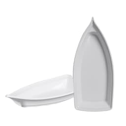 Kit com 2 Barcos para Sushi, Sashimi, Sorvete e Açai 1,2 Litros - Plastico BrancoBranco