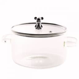 Panela de vidro transparente com tampa de ursinho 1,7L