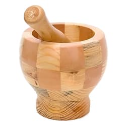 Pilão e amassador de bambu resistente para moer temperos