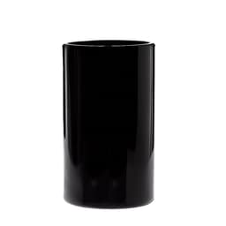 Vaso de Vidro Preto Cilindro Cubo P/ Arranjos 30x14cm