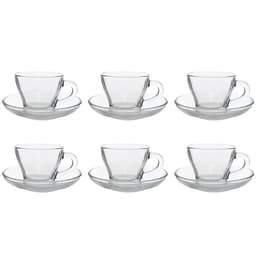 Xicara de Vidro Egipcio Marocco - Conjunto 6 Xicaras e 6 Pires - Chá e Cafe - 90ml