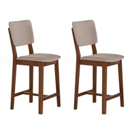 Conjunto com 2 Banquetas Napoli Imbuia e Bege