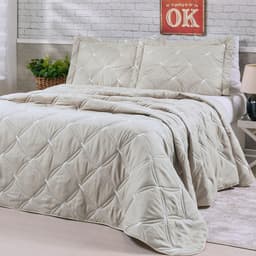 Cobre Leito King Unique Micropercal 200 Fios Bordado 3 Peças - Avela