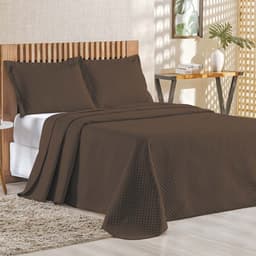 Cobre Leito Queen Bouti Mavie Geométrico Micropercal 180 Fios 3 Peças - Tabaco