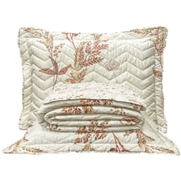 Cobre Leito Queen Confort Print Micropercal 300 Fios Toque de Algodão 3 Peças - Flores Damasco