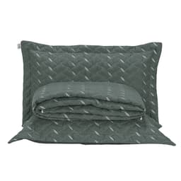 Cobre Leito Queen Heitor Bordado Hipercal 400 Fios 3 Peças - Verde Militar