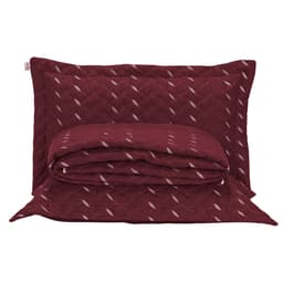 Cobre Leito Queen Heitor Bordado Hipercal 400 Fios 3 Peças - Vermelho Marsala