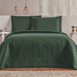 Cobre Leito Queen Plata Percal 200 Fios 3 Peças - Verde Militar