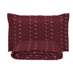 Cobre Leito Solteiro Heitor Bordado Hipercal 400 Fios 2 Peças - Vermelho Marsala