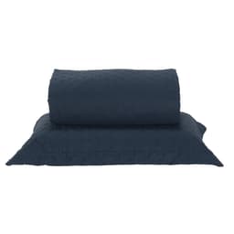 Colcha Cobre Leito Solteiro Milão Dupla Face Micropercal 200 Fios 2 Peças - Azul Petroleo