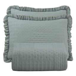 Colcha King Malvinni Micropercal 300 Fios 3 Peças - Cinza