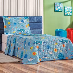 Colcha Solteiro Bouti Kids Dupla Face Estampado 2 Peças - Astronauta