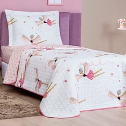 Colcha Solteiro Bouti Kids Dupla Face Estampado 2 Peças - Bailarina