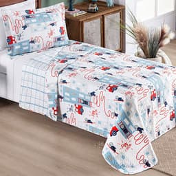 Colcha Solteiro Bouti Kids Dupla Face Estampado 2 Peças - Bombeiro