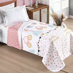 Colcha Solteiro Bouti Kids Dupla Face Estampado 2 Peças - Litlle Princess