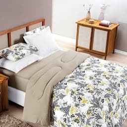 Edredom King Dupla Face Quality Malha 100% Algodão 1 Peça - Blossom