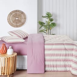 Edredom Queen Dupla Face Marim Malha 100% Algodão 1 Peça - Rose