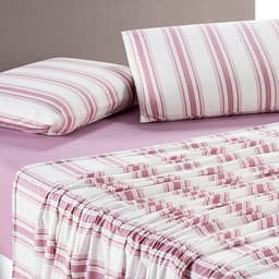 Jogo de Lençol Casal Padrão Marim Malha 100% Algodão Estampado 4 Peças - Rose