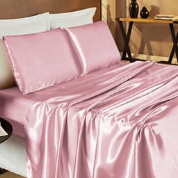 Jogo de Lençol Casal Padrão Romantic Cetim Charmousse 4 Peças - Rose