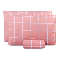 Jogo de Lençol King Classic Estampado 160 Fios 3 Peças - Grid Rose