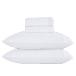 Jogo de Lençol King Romance Micropercal 300 Fios Toque de Algodão 4 Peças - Branco