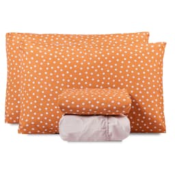Jogo de Lençol Queen Classic Estampado 160 Fios 4 Peças - Poa Terracota