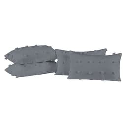 Kit 04 Almofadas Cheias Poppy 60cm x 30cm - Cinza