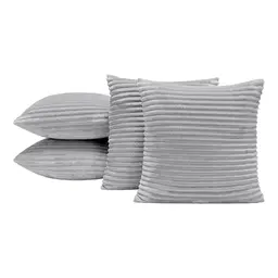 Kit 04 Almofadas Cheias Velvet Bariloche Manta Flannel 45cm x 45cm - Cinza