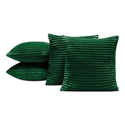 Kit 04 Almofadas Cheias Velvet Bariloche Manta Flannel 45cm x 45cm - Esmeralda