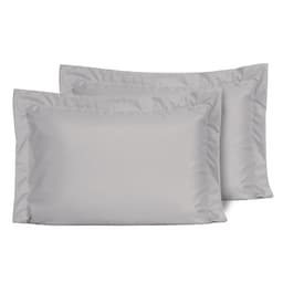 Kit 2 Fronhas Slim com 3 Abas 50cm x 70cm Micropercal 200 Fios - Cinza