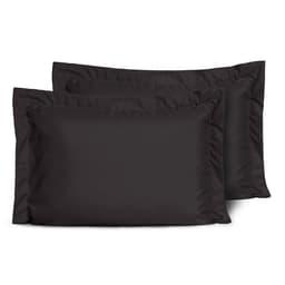 Kit 2 Fronhas Slim com 3 Abas 50cm x 70cm Micropercal 200 Fios - Preto