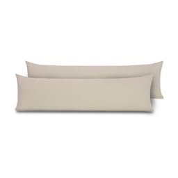 Kit 2 Fronhas para Travesseiro de Corpo Slim 1,50cm x 50cm - Bege