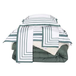 Kit Edredom Queen Coberdrom Soft Hipercal/Sherpa 5 Peças - Verde