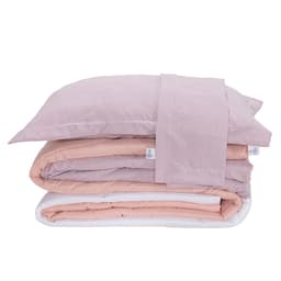 Kit Edredom Queen Colorful Dupla Face Linho e Hipercal 400 Fios 7 Peças - Rosa