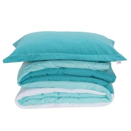 Kit Edredom Solteiro Colorful Dupla Face Linho e Hipercal 400 Fios 5 Peças - Verde