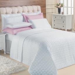 Kit Top Line Cobre Leito King 180 Fios + Jogo de Lençol - 7 Peças Branco