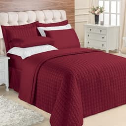 Kit Top Line Cobre Leito King 180 Fios + Jogo de Lençol - 7 Peças Vinho