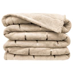 Manta Cobertor Queen Roma Flannel Ultrasoft - Bege