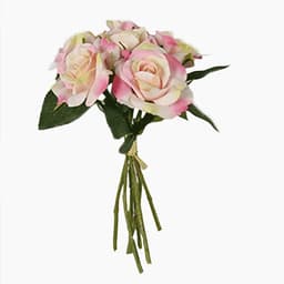 Buquê Rosinha Artificial Rosa Claro e Branco