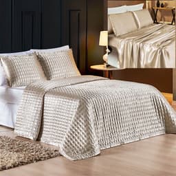 Cobre Leito La Fiori King Dupla Face 3 Peças - Prata