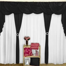 Cortina Idealle para Varão em Malha 4,00m x 2,60m Sala Quarto Top - Preta