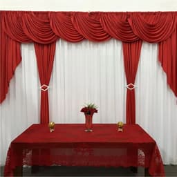 Cortina Idealle para Varão em Malha 4,00m x 2,60m Sala Quarto Top - Vermelha