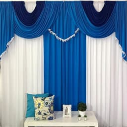 Cortina Niagara para Varão em Malha 3,00m x 2,60m Sala Quarto - Azul