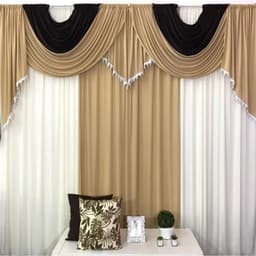 Cortina Niagara para Varão em Malha 3,00m x 2,60m Sala Quarto - Cáqui