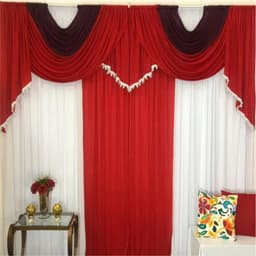 Cortina Niagara para Varão em Malha 3,00m x 2,60m Sala Quarto - Vermelha