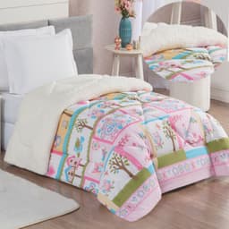 Edredom Cobertor Dorothy Solteiro Dupla Face Sherpa Toque Lã Carneiro