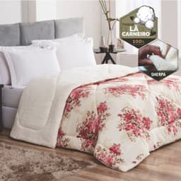 Edredom Confort Queen Dupla Face Sherpa Toque Lã Carneiro - Vermelho