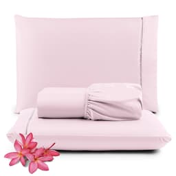 Jogo de Lençol Micropercal 400 Fios Padrão 3 Peças Barato - Rosa